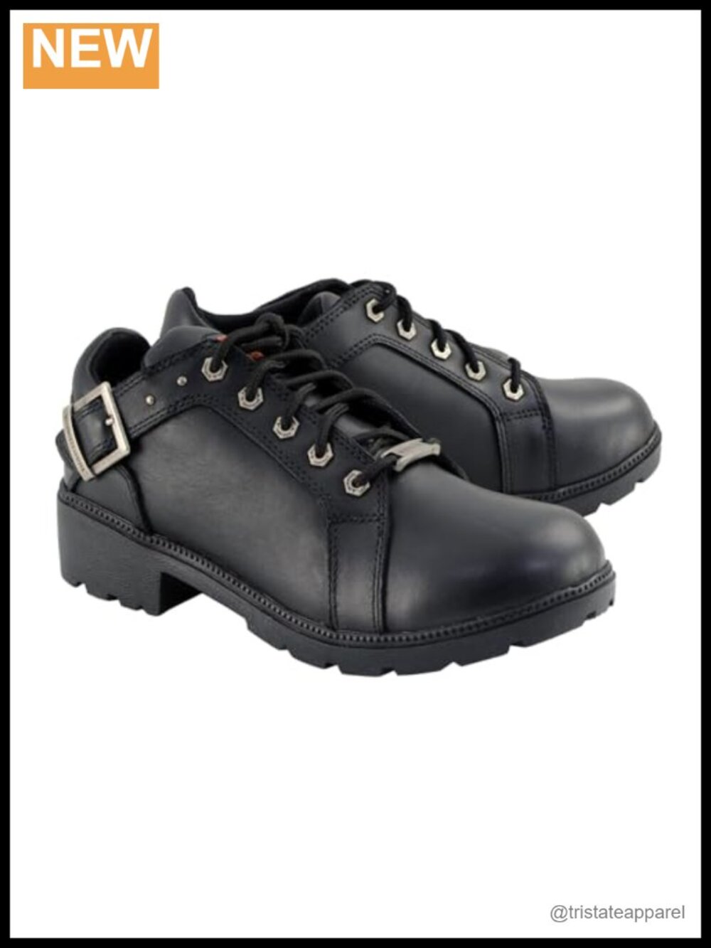 Milwaukee Leather Lace-Up Motorcycle Riding Shoes Waterproof Leather